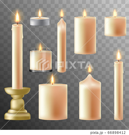 Set of realistic vector white candle Set of realistic vector white candle 66898412