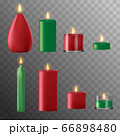 Realistic  candle. Flaming wax candle 66898480