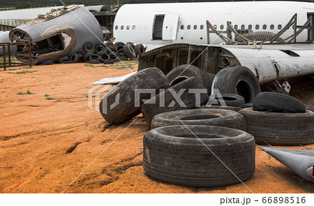 crash aeroplane garbage on mountain hill garbage crash aeroplane garbage on mountain hill garbage 66898516