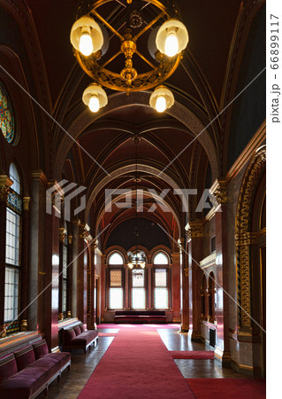 Corridor inside Hungarian Parliament, Budapest, 66899117