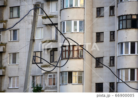 multi-storey residential building and a pole with multi-storey residential building and a pole with 66900005