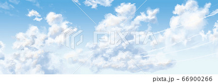 積乱雲のあるシンプルな夏の空 入道雲 のイラスト素材