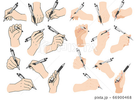ボールペンを持つ 手 メモを書くのイラスト素材
