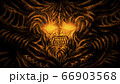 Terrible demon with horns and burning eyes crawls 66903568