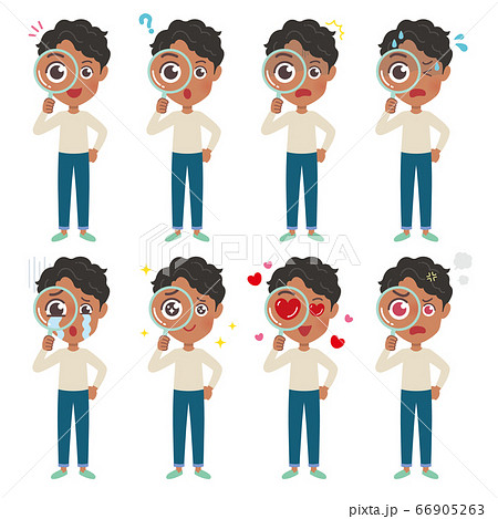 cute type african dad_magnifying glass cute type african dad_magnifying glass 66905263