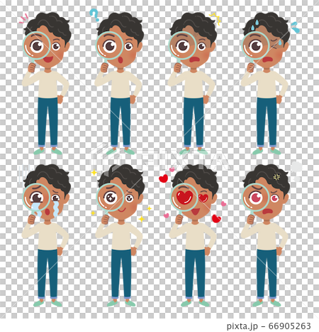 cute type african dad_magnifying glass cute type african dad_magnifying glass 66905263