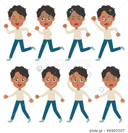 cute type african dad_walking & running cute type african dad_walking & running 66905507