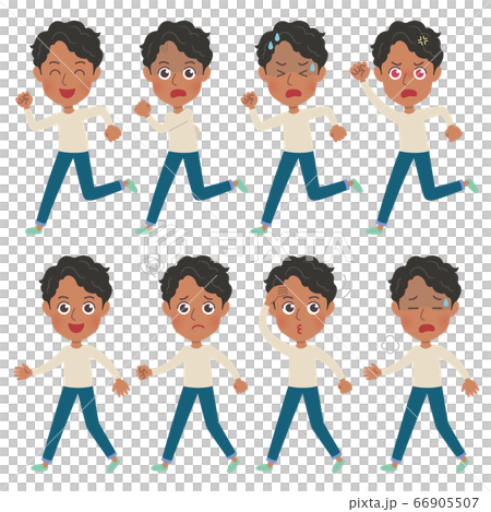cute type african dad_walking & running cute type african dad_walking & running 66905507