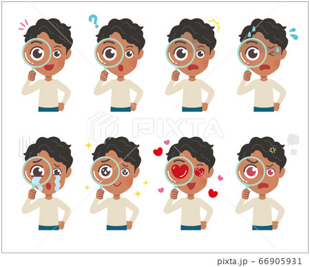 cute type african dad_magnifying glass cute type african dad_magnifying glass 66905931