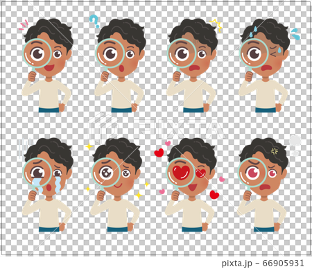 cute type african dad_magnifying glass cute type african dad_magnifying glass 66905931