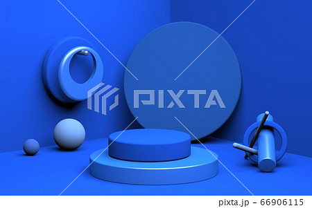 Abstract image of a blue room interior mock up 3D image 66906115