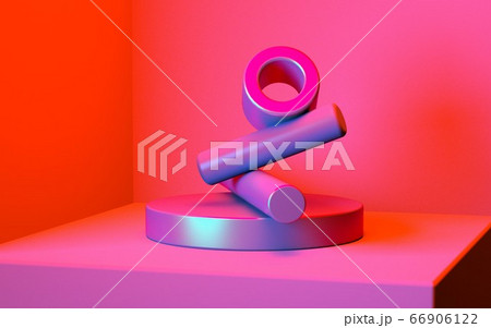 Abstract image of pink cylinders on a disk 3D image Abstract image of pink cylinders on a disk 3D image 66906122
