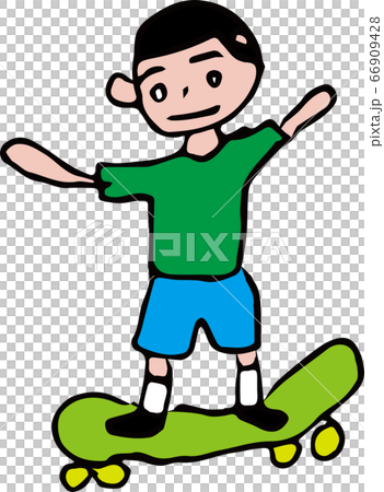 ローラースケートにのる男の子 66909428