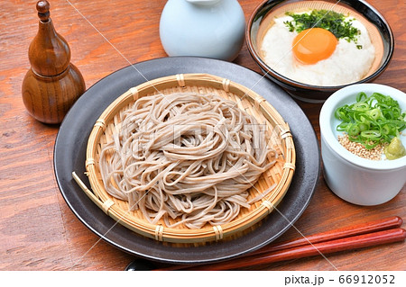 とろろそば、とろろ蕎麦、トロロそば、ざるそば、蕎麦、月見、田舎蕎麦。 66912052