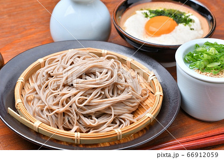 とろろそば、とろろ蕎麦、トロロそば、ざるそば、蕎麦、月見、田舎蕎麦。 66912059