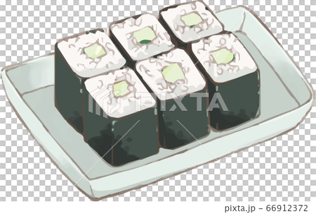 日本食寿司かっぱ巻きのイラスト素材