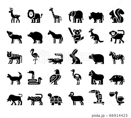 wild animals glyph vector icons wild animals glyph vector icons 66914423