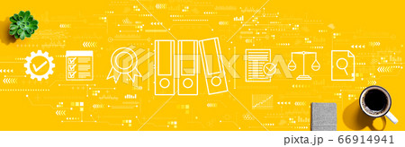 Compliance theme with coffee and notebook 66914941