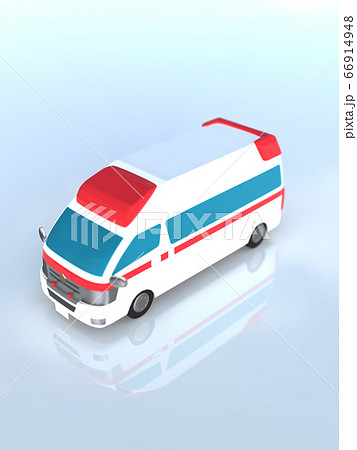 CGイラスト　救急車両　救急車 66914948