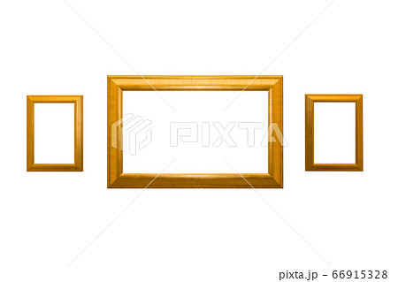Decorative vintage gold frames or photo frame elegant isolated on white background 66915328
