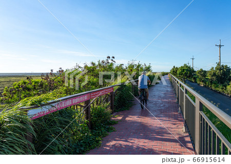 高美湿地の遊歩道　台中市　台湾 66915614