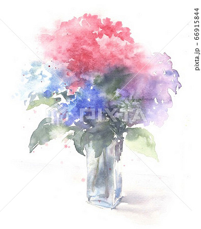 水彩画 花瓶の花のイラスト素材