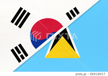 South Korea and Saint Lucia, symbol of national flags 66918027