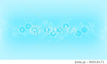 Abstract medical background with flat icons and symbols. Template design with concept and idea for healthcare technology, innovation medicine, health, science and research. Abstract medical background with flat icons and symbols. Template design with concept and idea for healthcare technology, innovation medicine, health, science and research. 66918171