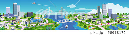 住宅やビルの街並みイラスト,3Dアートワーク 住宅やビルの街並みイラスト,3Dアートワーク 66918172