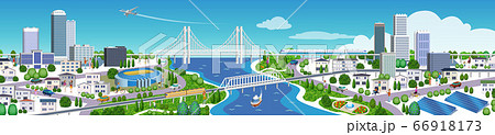 住宅やビルの街並みイラスト,3Dアートワーク 住宅やビルの街並みイラスト,3Dアートワーク 66918173