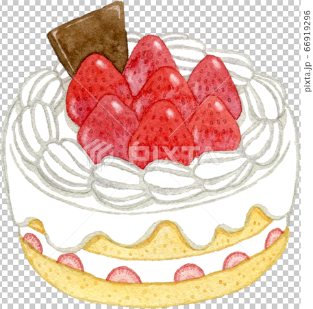 苺のデコレーションケーキのイラスト素材