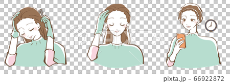 Woman hair coloring coloring hair illustration 66922872