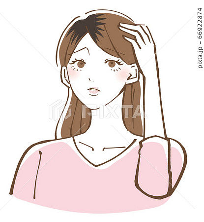 分け目 黒髪 ヘアカラー 髪 イラスト 分け目 黒髪 ヘアカラー 髪 イラスト 66922874