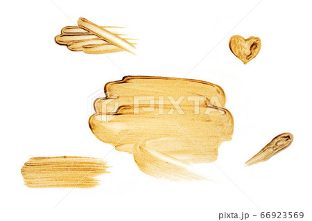 Set of golden brush strokes for your design. Isolated on a white background. Set of golden brush strokes for your design. Isolated on a white background. 66923569