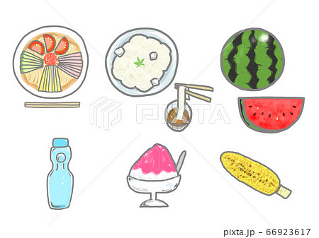夏の食べ物のイラスト素材