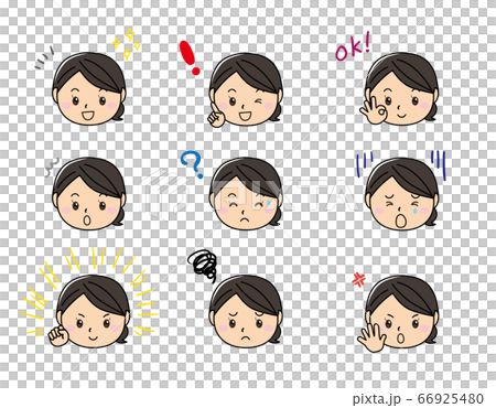 女の子01_03（女性のいろんな表情・喜怒哀楽・セット） 66925480