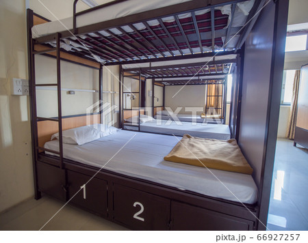 Empty room for a cheap hostel with bunk beds in India. Empty room for a cheap hostel with bunk beds in India. 66927257