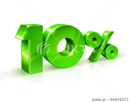 Glossy green 10 Ten percent off, sale. Isolated on Glossy green 10 Ten percent off, sale. Isolated on 66929372