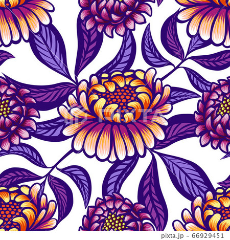 Floral hand drawn vintage seamless pattern with Floral hand drawn vintage seamless pattern with 66929451