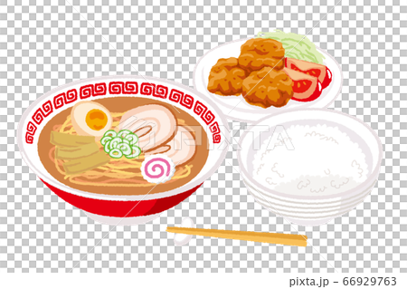 一套拉麵和炸雞的插圖 一套拉麵和炸雞的插圖 66929763