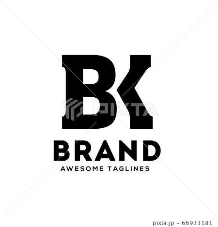 creative BK letter monogram strong and bold logo vector concept creative BK letter monogram strong and bold logo vector concept 66933181