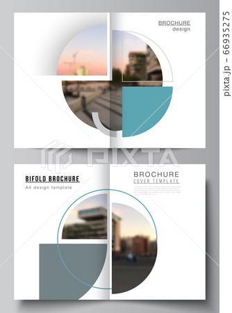 Vector layout of two A4 cover mockups design template for bifold brochure, flyer, cover design, book, brochure cover. Background with abstract circle round banners. Corporate business concept template Vector layout of two A4 cover mockups design template for bifold brochure, flyer, cover design, book, brochure cover. Background with abstract circle round banners. Corporate business concept template 66935275