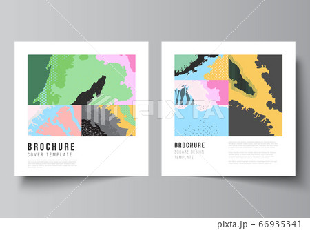 Vector layout of two square covers design templates for brochure, flyer, magazine, cover design, book design, brochure cover. Japanese pattern template. Landscape background decoration in Asian style. Vector layout of two square covers design templates for brochure, flyer, magazine, cover design, book design, brochure cover. Japanese pattern template. Landscape background decoration in Asian style. 66935341