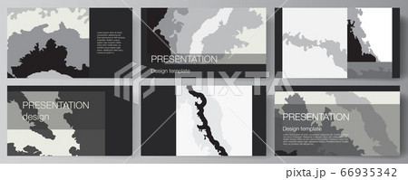 Vector layout of the presentation slides design business templates, multipurpose template for presentation brochure, brochure cover. Landscape background decoration, halftone pattern grunge texture. Vector layout of the presentation slides design business templates, multipurpose template for presentation brochure, brochure cover. Landscape background decoration, halftone pattern grunge texture. 66935342