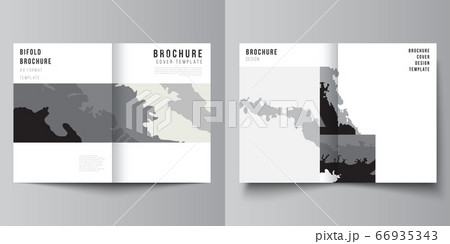 Vector layout of two A4 format cover mockups design templates for bifold brochure, flyer, cover design, book design, brochure cover. Landscape background decoration, halftone pattern grunge texture. Vector layout of two A4 format cover mockups design templates for bifold brochure, flyer, cover design, book design, brochure cover. Landscape background decoration, halftone pattern grunge texture. 66935343