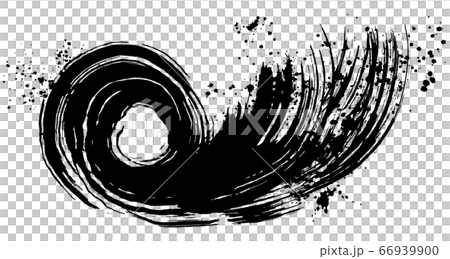 渦　波しぶき　手書きの毛筆イラスト 66939900