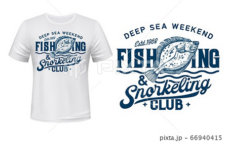 Flounder or flatfish t-shirt print mockup Flounder or flatfish t-shirt print mockup 66940415