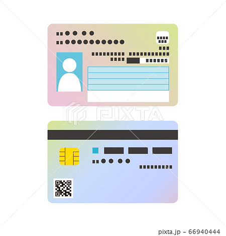 マイナンバーカード表裏面のイメージ　イラスト 66940444