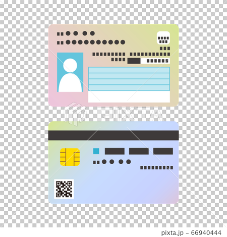 マイナンバーカード表裏面のイメージ イラストのイラスト素材