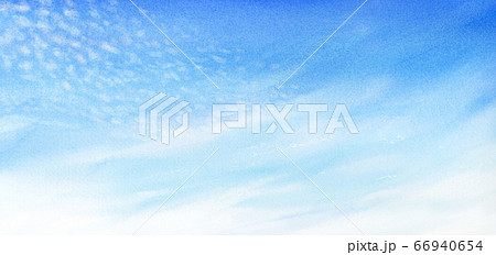 秋空 うろこ雲 水彩イラストのイラスト素材 [66940654] - PIXTA